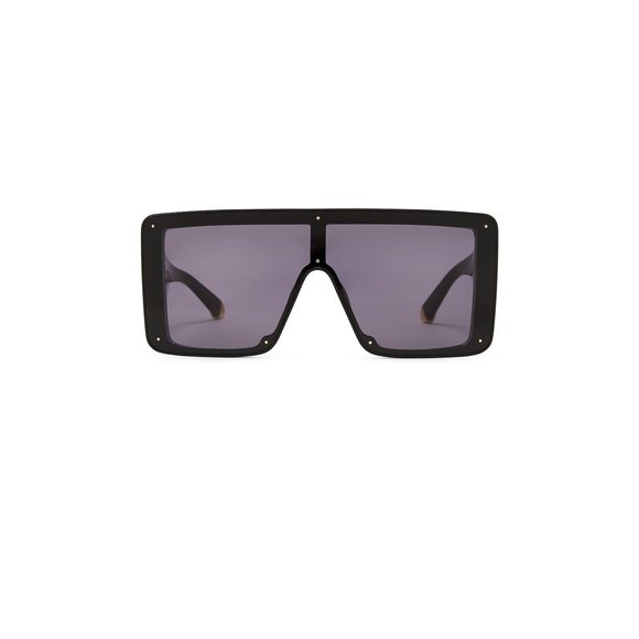 New Stella McCartney Shield Sunglasses in Shiny Black & Smoke large